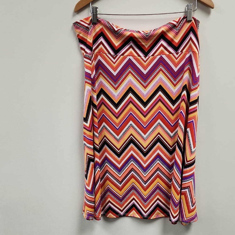 LuLaRoe Multicolor Chevron A-Line Skirt
